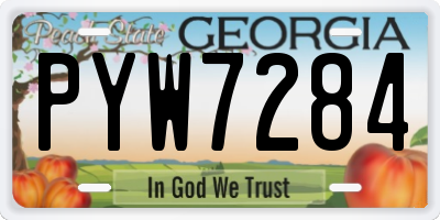 GA license plate PYW7284
