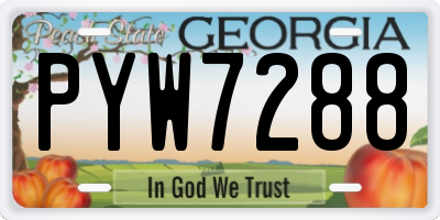 GA license plate PYW7288