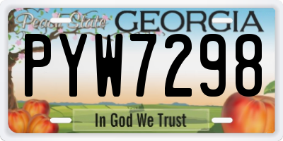 GA license plate PYW7298