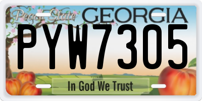 GA license plate PYW7305