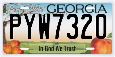 GA license plate PYW7320