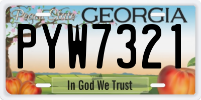 GA license plate PYW7321