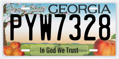 GA license plate PYW7328