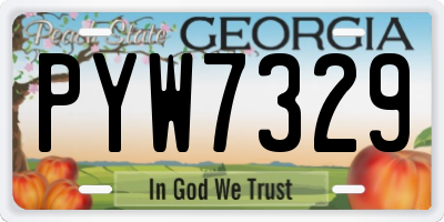 GA license plate PYW7329