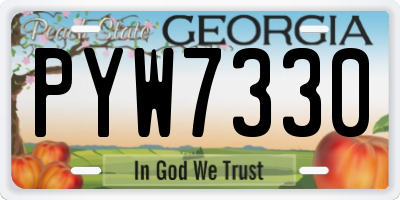 GA license plate PYW7330