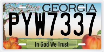 GA license plate PYW7337
