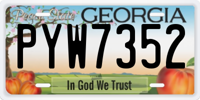 GA license plate PYW7352
