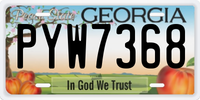 GA license plate PYW7368
