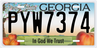 GA license plate PYW7374