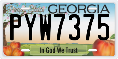 GA license plate PYW7375