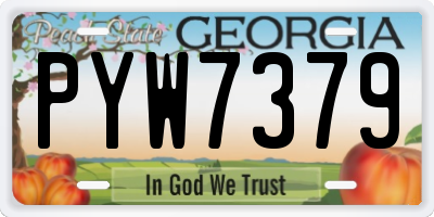 GA license plate PYW7379