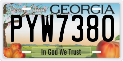 GA license plate PYW7380