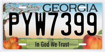 GA license plate PYW7399