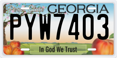 GA license plate PYW7403