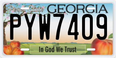 GA license plate PYW7409