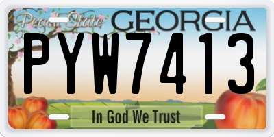 GA license plate PYW7413