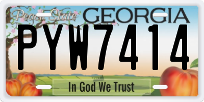 GA license plate PYW7414