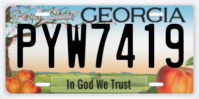 GA license plate PYW7419