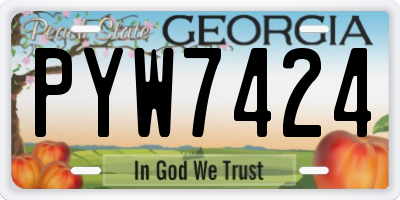 GA license plate PYW7424