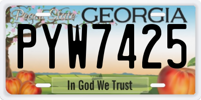 GA license plate PYW7425