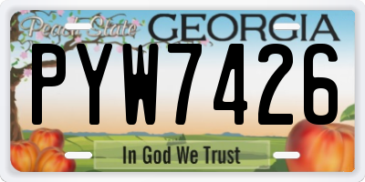GA license plate PYW7426
