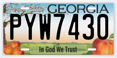 GA license plate PYW7430