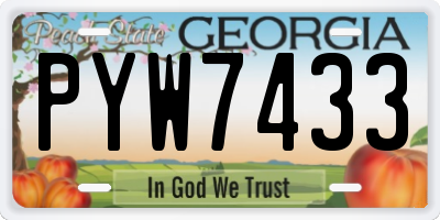 GA license plate PYW7433