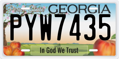 GA license plate PYW7435
