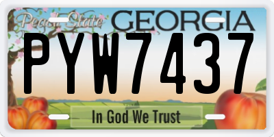 GA license plate PYW7437