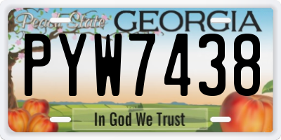 GA license plate PYW7438