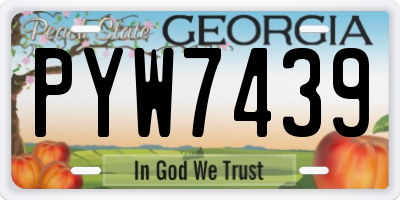 GA license plate PYW7439