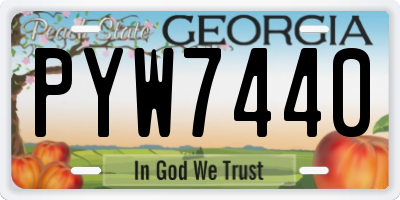 GA license plate PYW7440