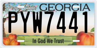 GA license plate PYW7441
