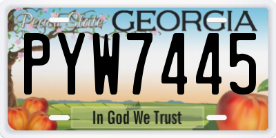 GA license plate PYW7445
