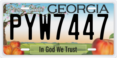 GA license plate PYW7447