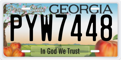 GA license plate PYW7448