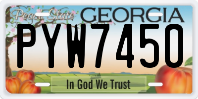 GA license plate PYW7450