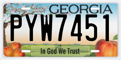 GA license plate PYW7451
