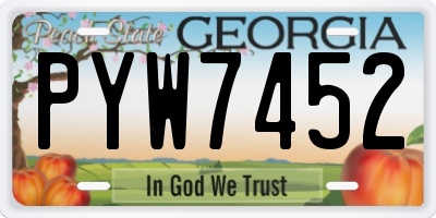 GA license plate PYW7452