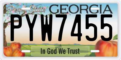 GA license plate PYW7455