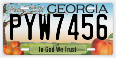 GA license plate PYW7456