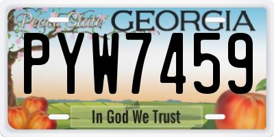 GA license plate PYW7459