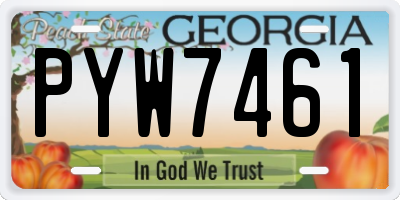 GA license plate PYW7461