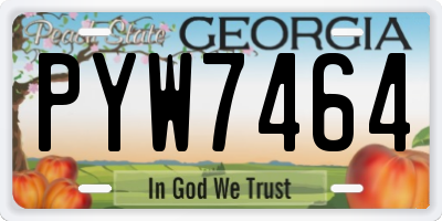 GA license plate PYW7464