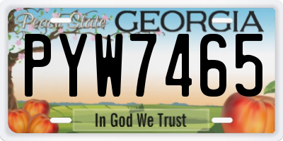 GA license plate PYW7465