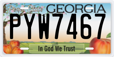 GA license plate PYW7467