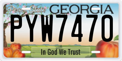 GA license plate PYW7470