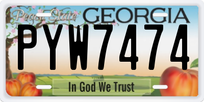 GA license plate PYW7474