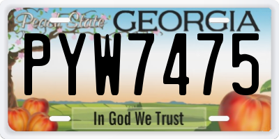 GA license plate PYW7475