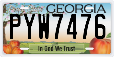 GA license plate PYW7476